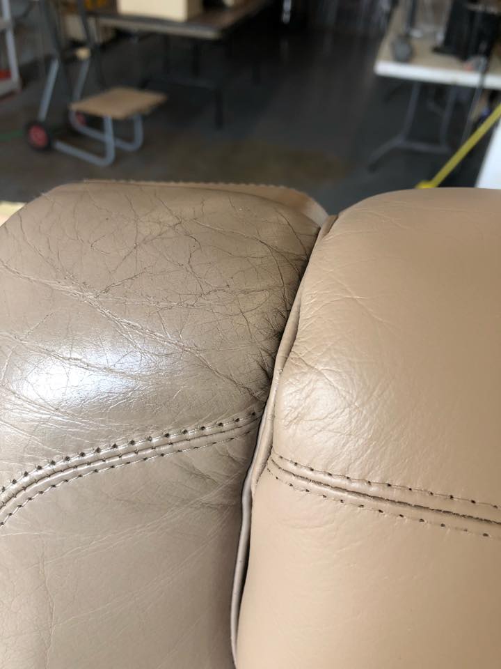 Side-By-Side Comparison: Aviation Leather Chairs Refinished by New Life Service Company of Dallas at www.newlifeservice.net